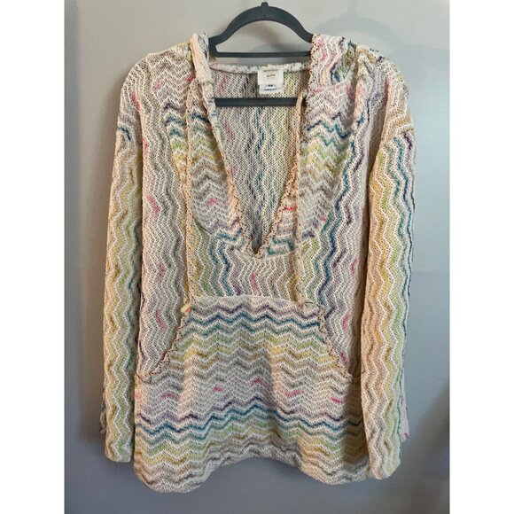 Anna Sui Knit Hoodie Pullover Sweater Size S NEW Pastels Shangri La $575 - Picture 4 of 8